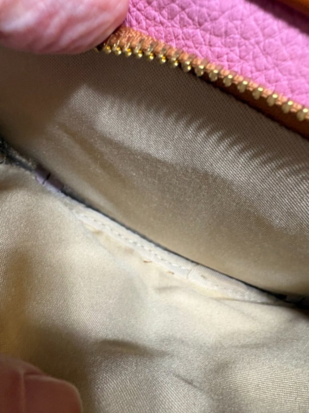 Like New Valentina Genuine Leather (from Italy) Pink and Brown Crossbody - Picture 6 of 8